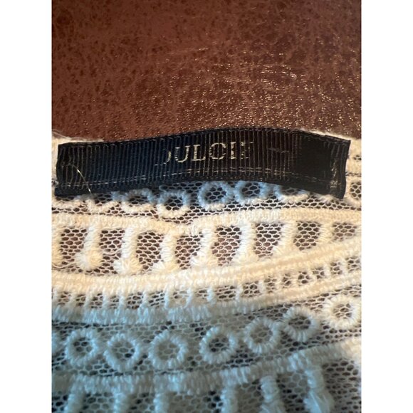 Dulcie Sheer Lace Short Sleeved Top M Embroidered Sheer Boho Coquette mesh - Picture 8 of 9